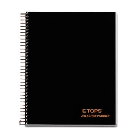 Tops Products TOPS, JEN ACTION PLANNER, NARROW RULE, BLACK COVER, 8.5 X 6.75, 84 SHEETS 63827